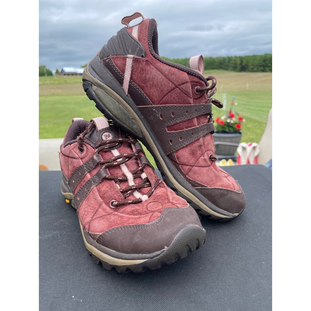 Merrell Siren Metro Burgundy Hiking Shoes Womens 6 J16030 Vibram Suede Trail